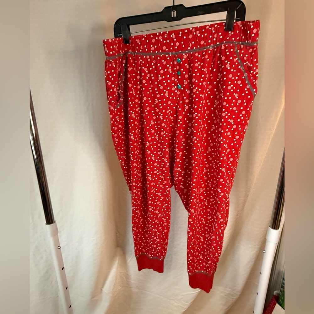 Cacique Red and White Polka Dot Pajama Pants with pockets!